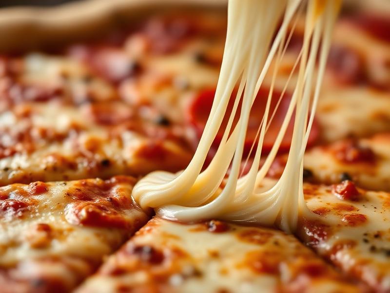 Melted mozzarella close-up