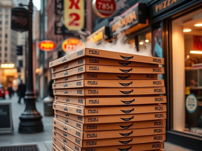Stack of pizza delivery boxes